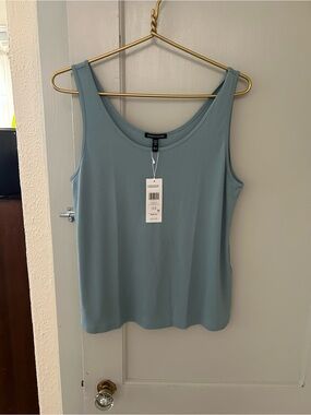 Eileen Fisher Dusty Blue Scoop-Neck Tank